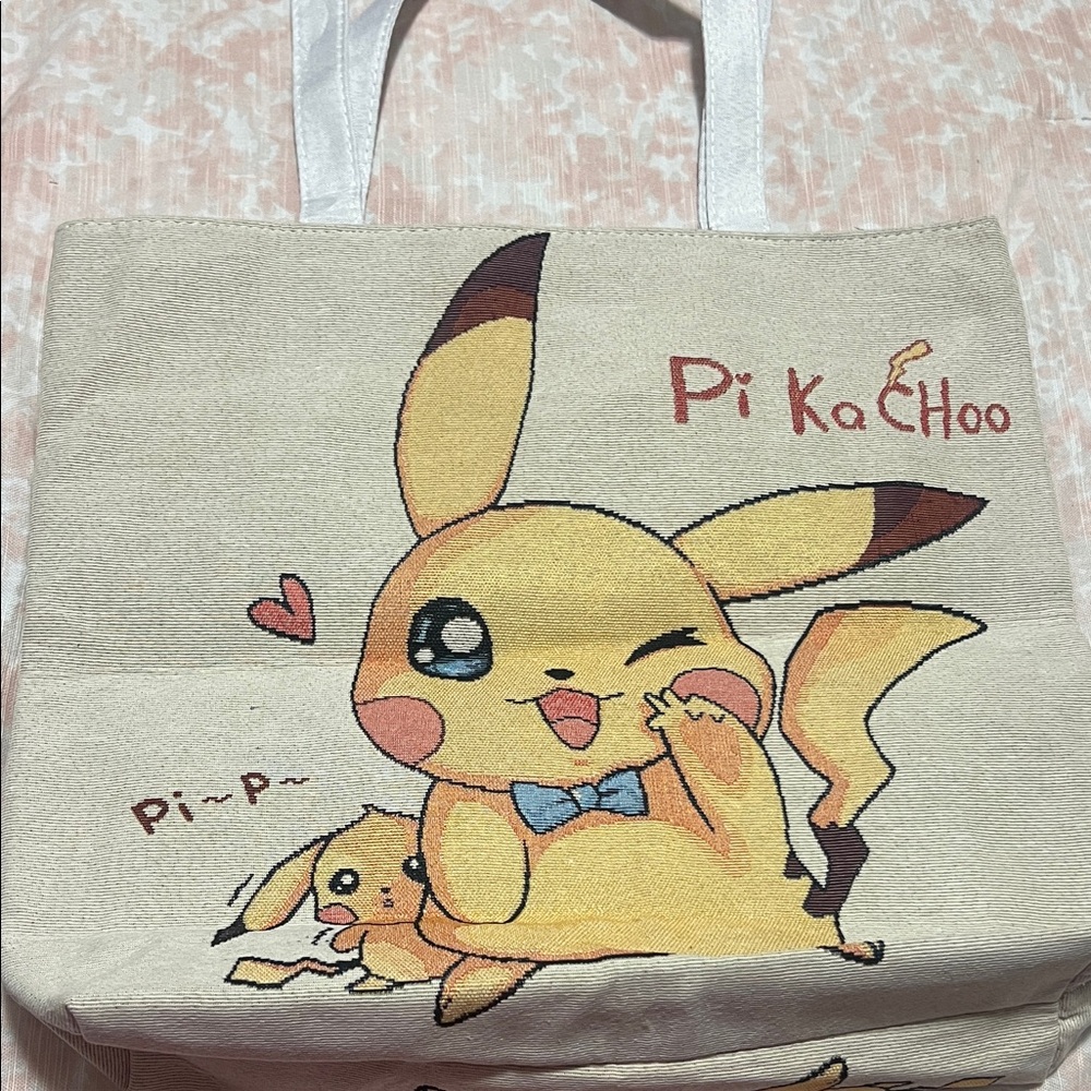 NWT Cute Pikachu Tote Bag Fabric material